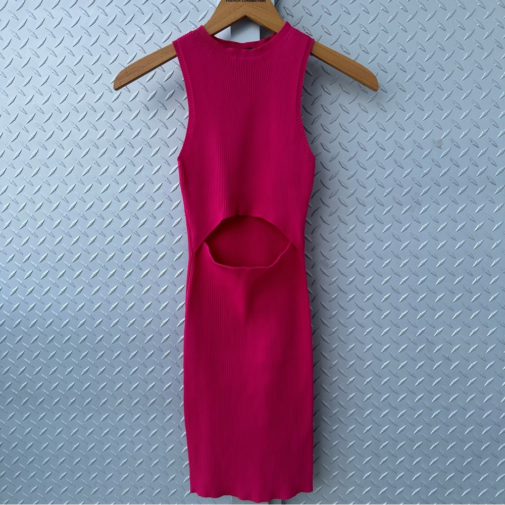 Hot pink cut out dress